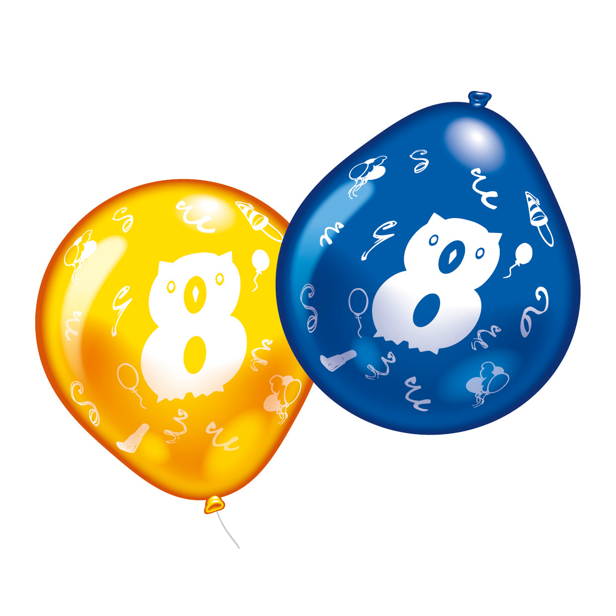 Number 8 Latex Balloons 10pcs Balloons & Streamers - Party Centre
