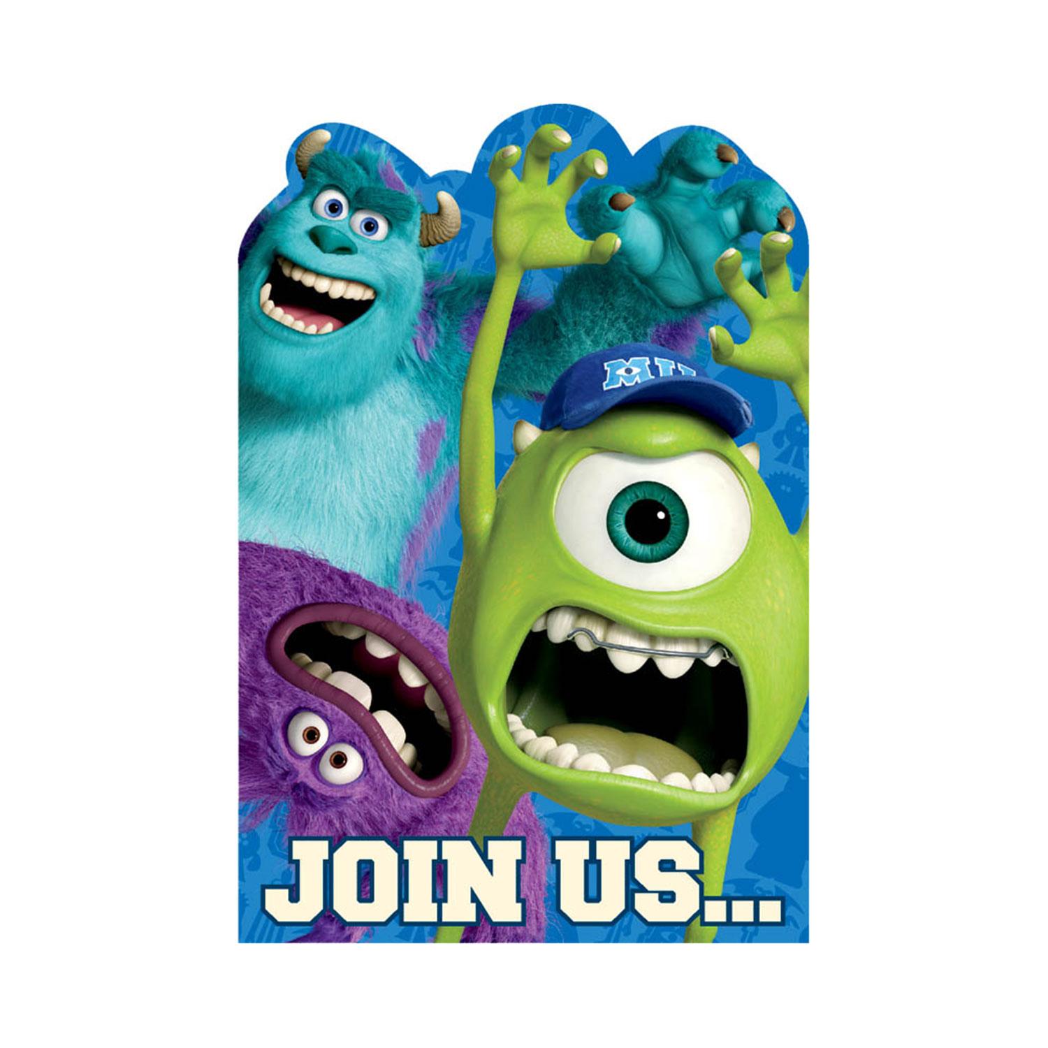 Monsters University Invitation 8pcs Party Accessories - Party Centre