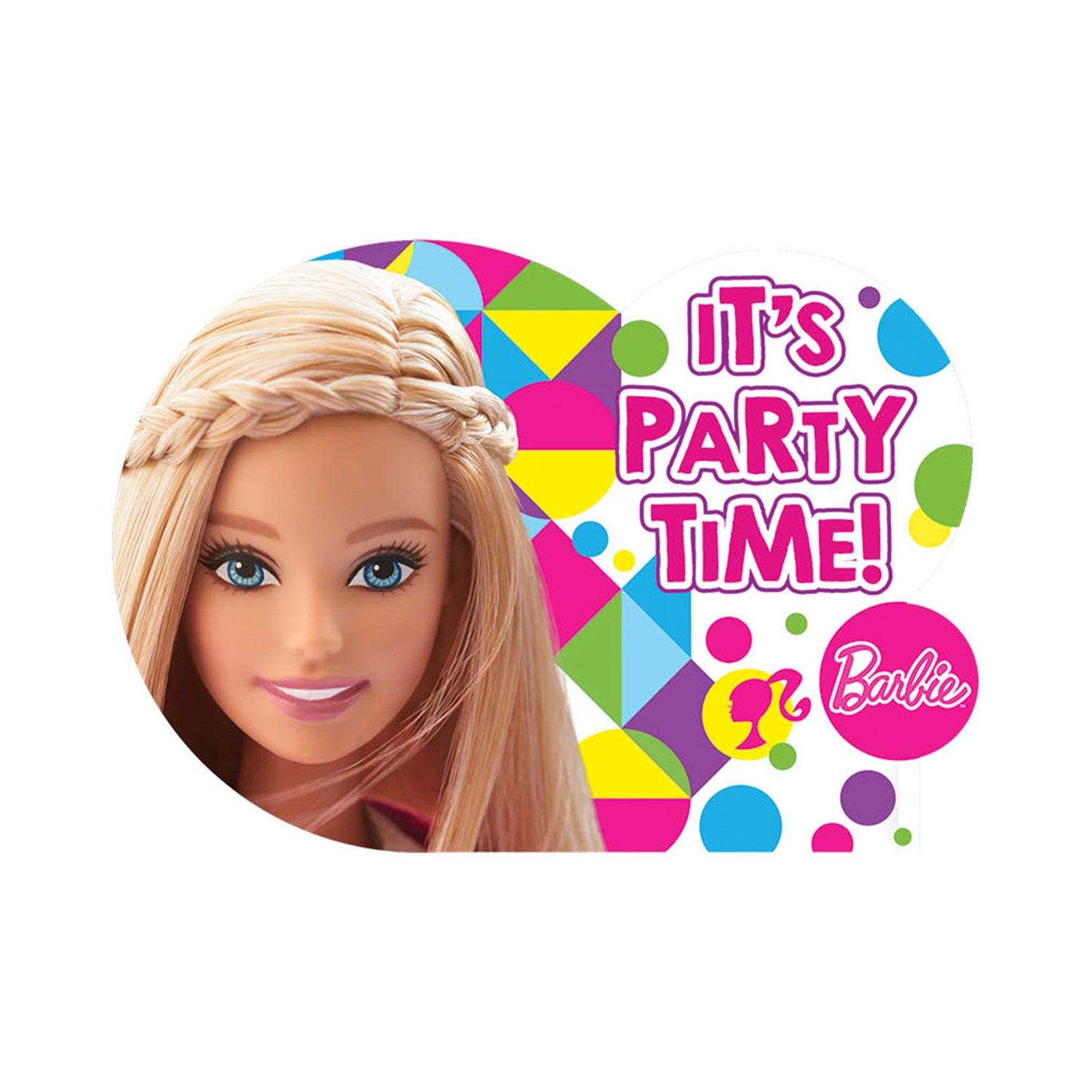 Barbie Sparkle Postcards Invites Party Accessories - Party Centre