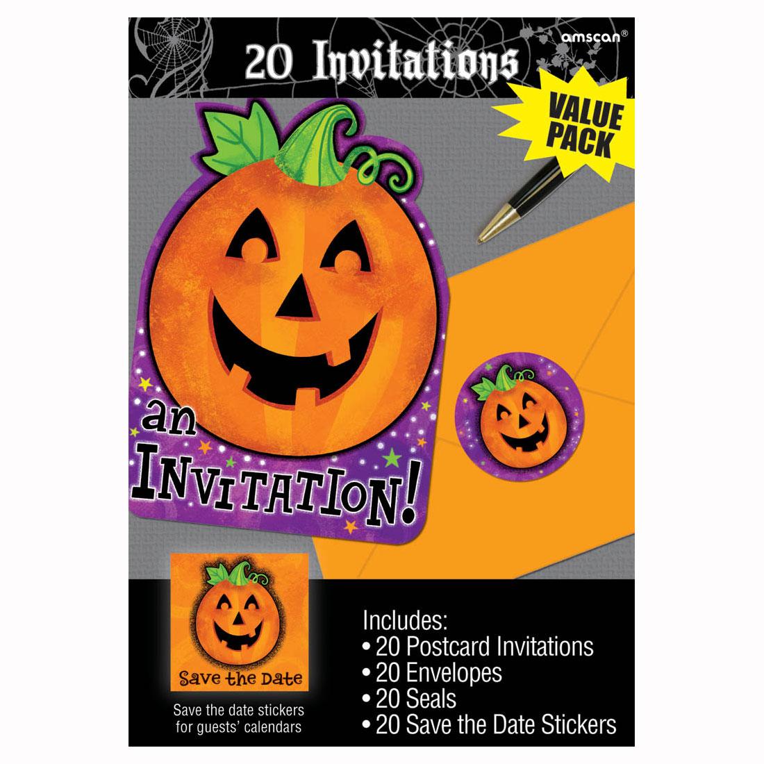 Cherry Pumpkin Invitations 20pcs Party Accessories - Party Centre
