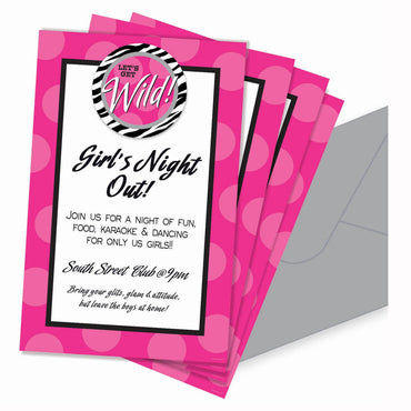 Zebra Party Personalized Imprintable Invitations 12pcs Party Accessories - Party Centre