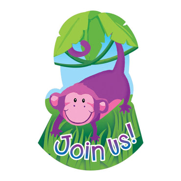 Jungle Animals Folded Invitations 8pcs Party Accessories - Party Centre