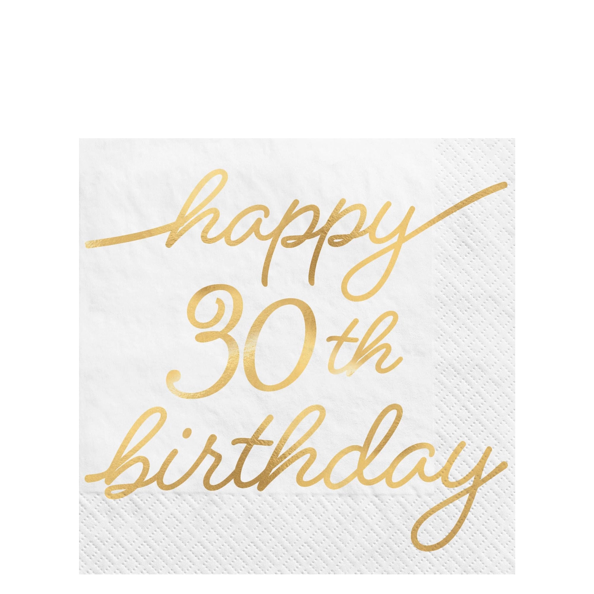 30th Golden Age Birthday Beverage Napkins Lowcount