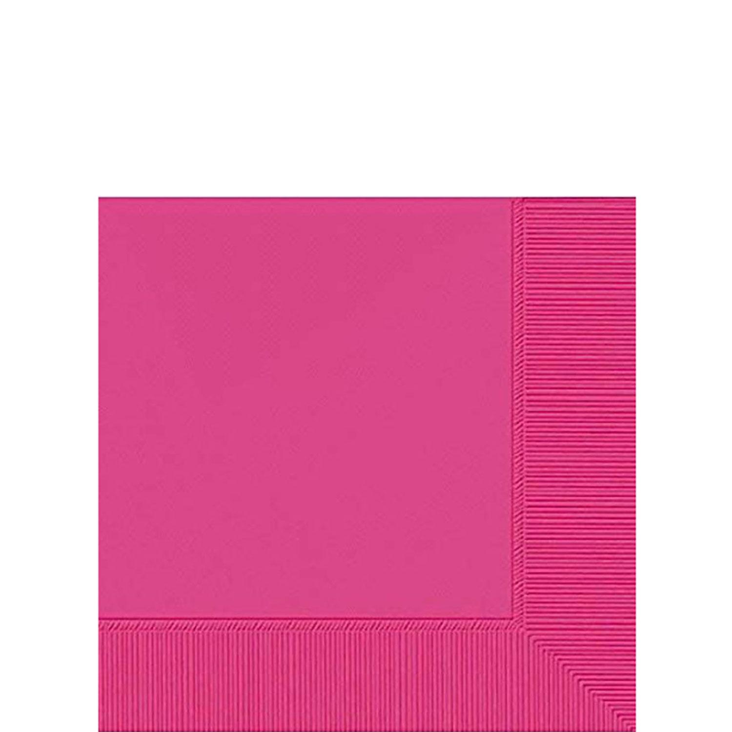 Magenta Beverage Tissues 20pcs Solid Tableware - Party Centre