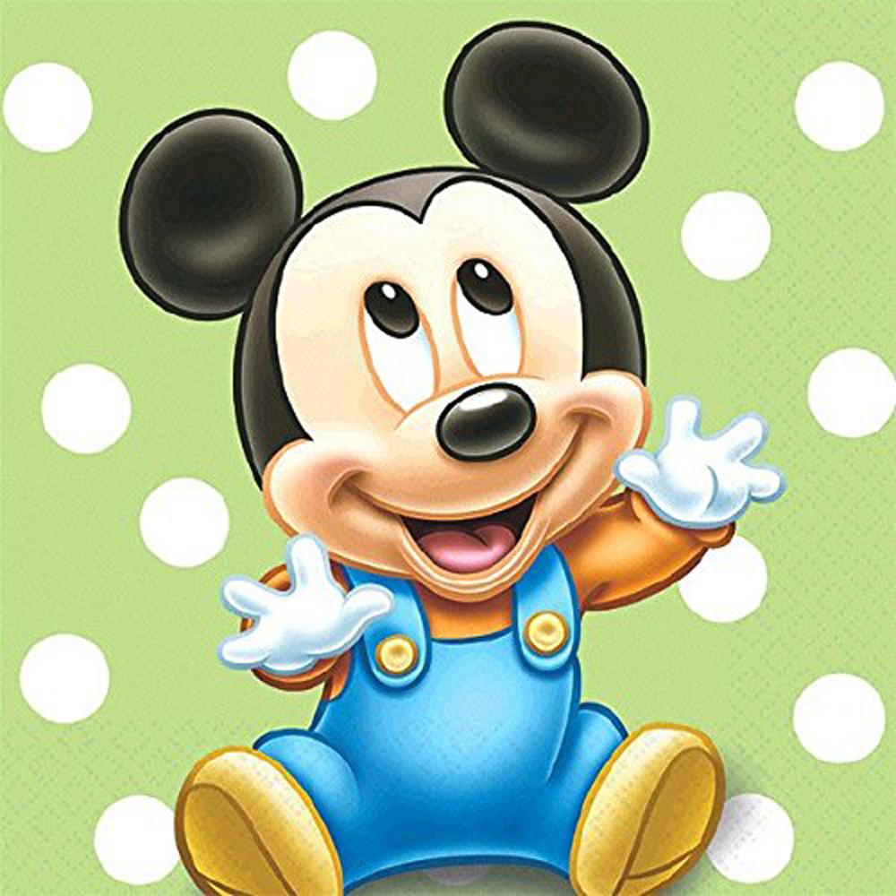 Mickey's 1st Birthday Beverage Tissues 16pcs Printed Tableware - Party Centre