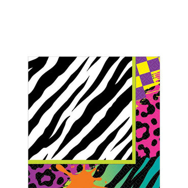 Totally 80's Beverage Tissues 16pcs Printed Tableware - Party Centre