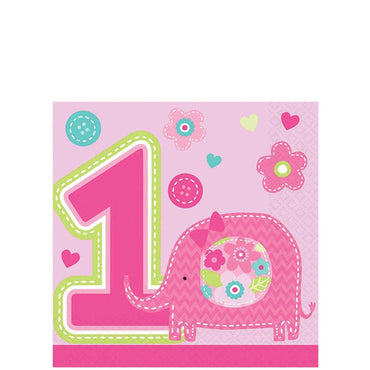 One Wild Girl Beverage Tissues 16pcs Printed Tableware - Party Centre