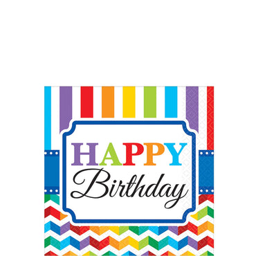 Bright Birthday Beverage Tissues 16pcs Printed Tableware - Party Centre