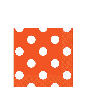 Orange Peel Dots Beverage Tissues 16pcs Printed Tableware - Party Centre