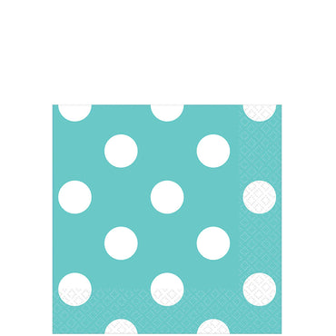 Robins Egg Blue Dots Beverage Tissues 16pcs Printed Tableware - Party Centre