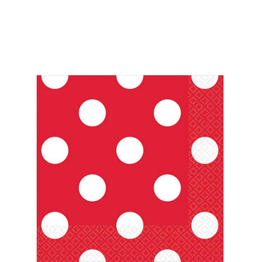 Apple Red Dots Beverage Tissues 16pcs Printed Tableware - Party Centre