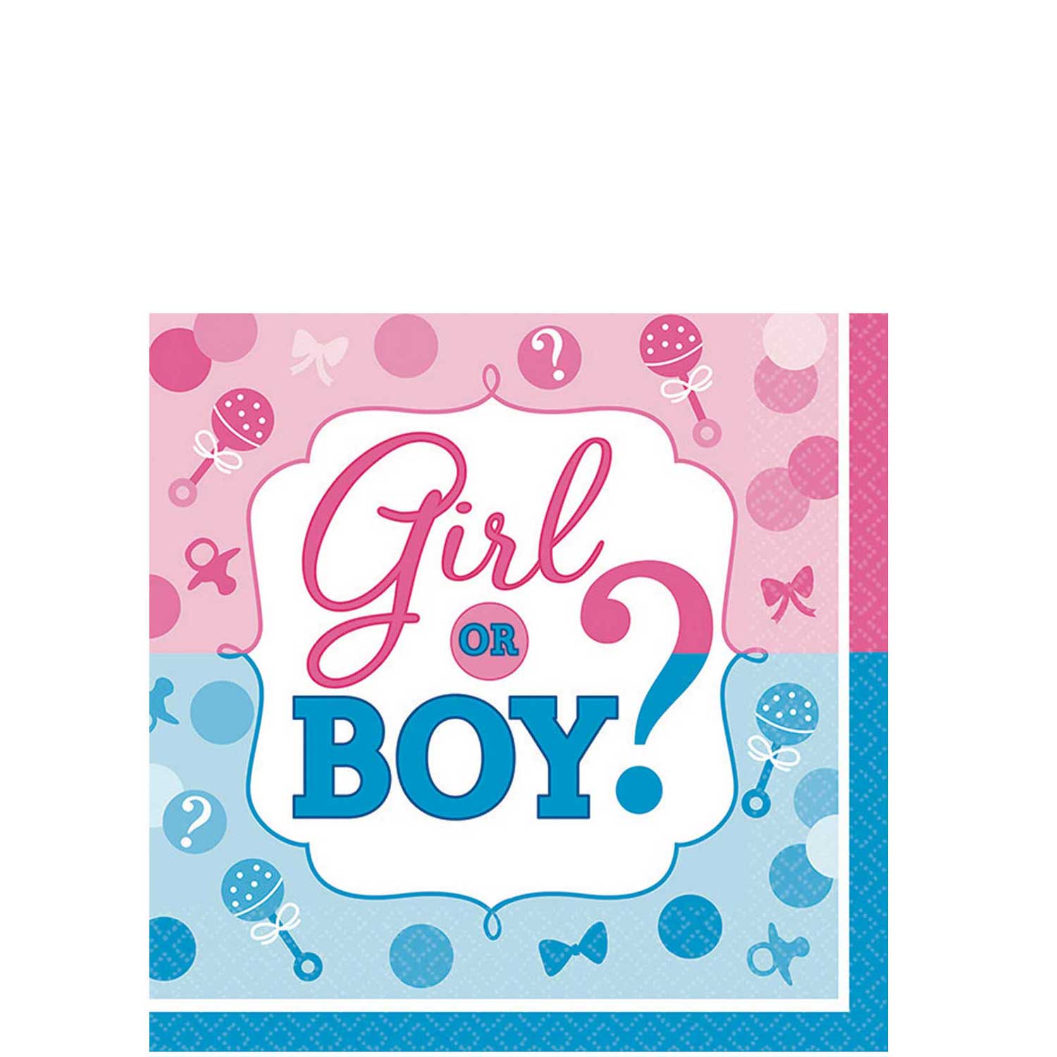 Girl Or Boy? Beverage Tissues 16pcs Printed Tableware - Party Centre
