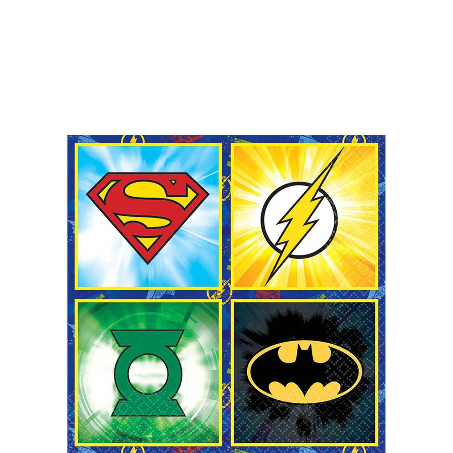Justice League Beverage Tissues 16pcs Printed Tableware - Party Centre