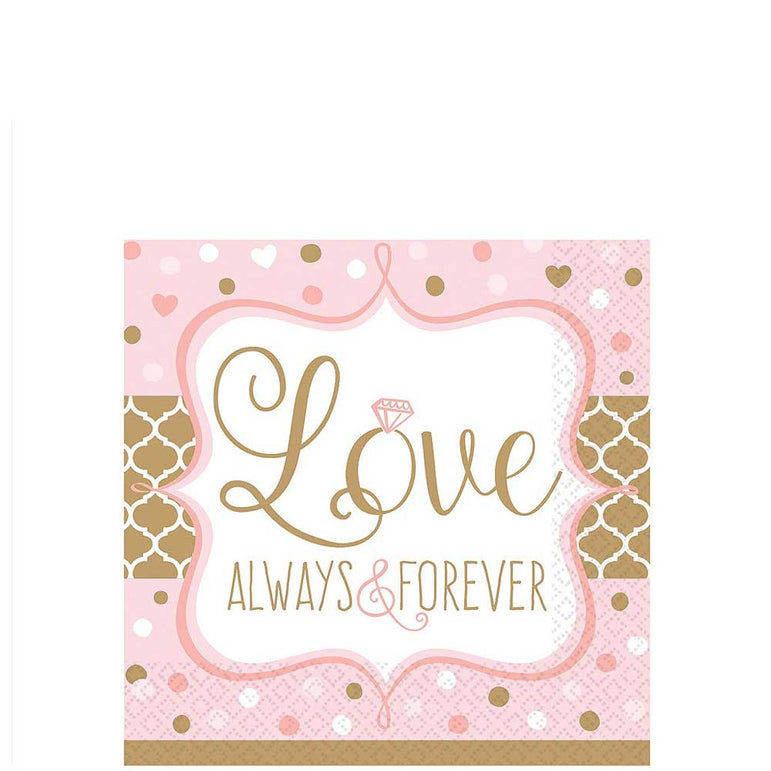 Sparkling Wedding Beverage Tissues 16pcs Printed Tableware - Party Centre