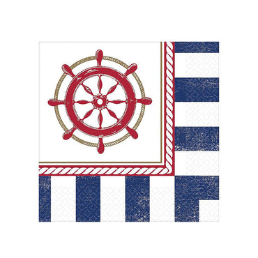 Anchors Aweigh Beverage Tissues 16pcs Printed Tableware - Party Centre