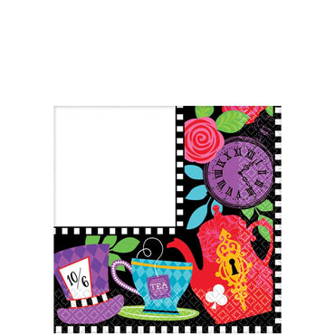Mad Tea Party Beverage Tissues 16pcs Printed Tableware - Party Centre