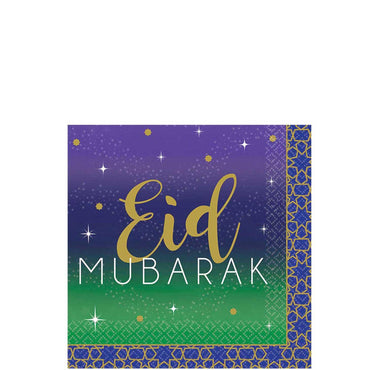 Eid Celebration Beverage Tissues 16pcs Printed Tableware - Party Centre