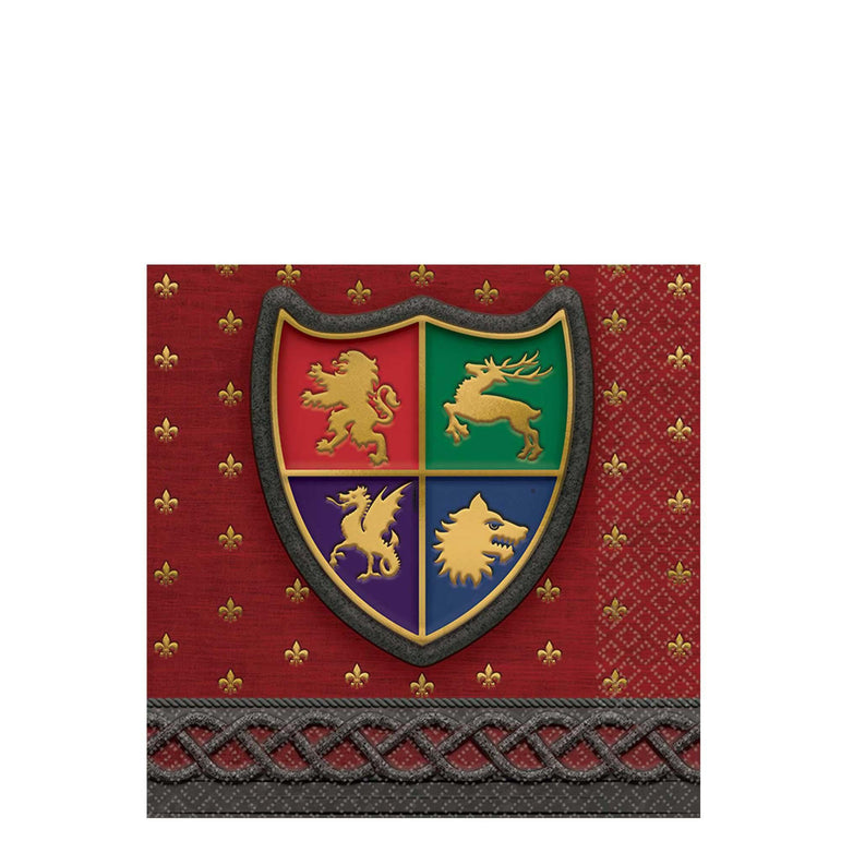 Medieval Beverage Tissues 16pcs Printed Tableware - Party Centre