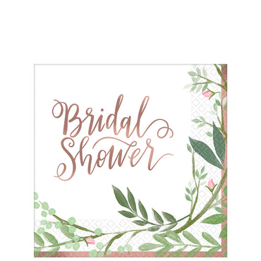 Love and Leaves Beverage Tissues 16pcs Printed Tableware - Party Centre