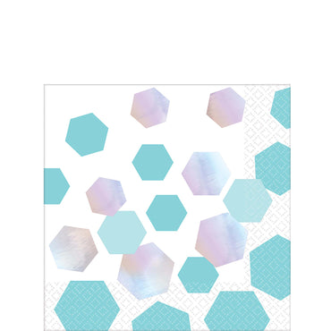 Shimmering Party Iridescent Beverage Tissues 16pcs Printed Tableware - Party Centre