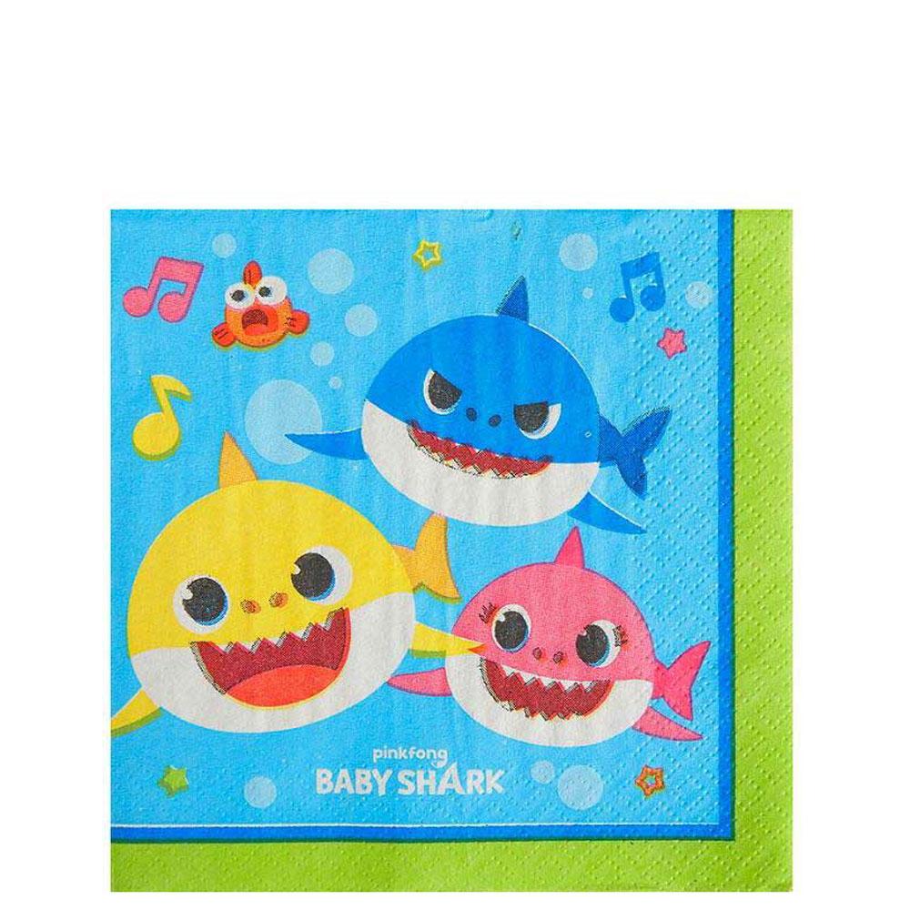 Baby Shark Beverage Tissues 16pcs Printed Tableware - Party Centre