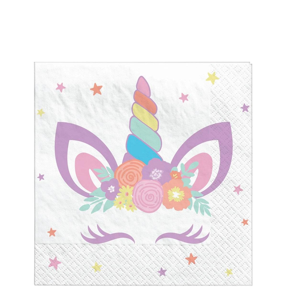 Unicorn Party Beverage Tissues 16pcs Printed Tableware - Party Centre