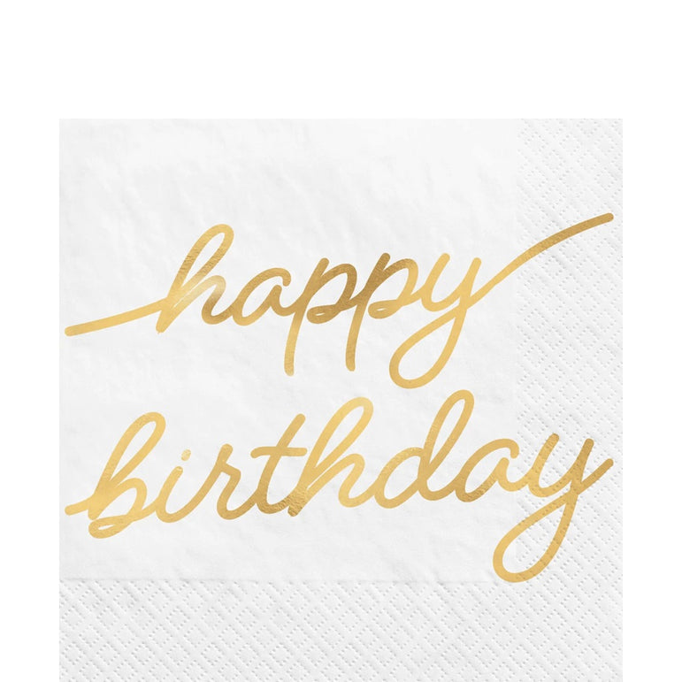 Golden Age Birthday Beverage Napkins Lowcount 16pcs