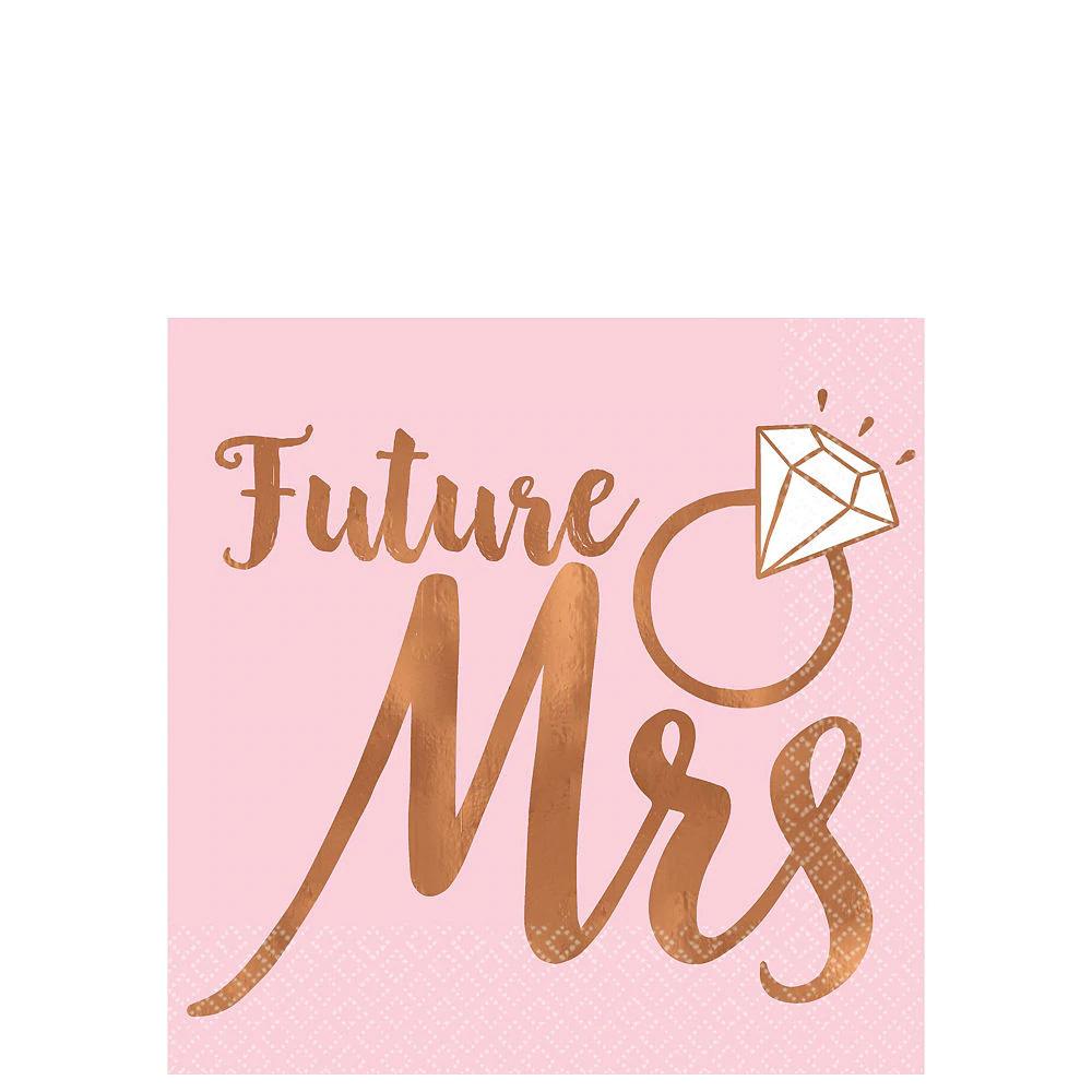 Future Mrs Hot Stamped Beverage Napkin 16pcs Printed Tableware - Party Centre