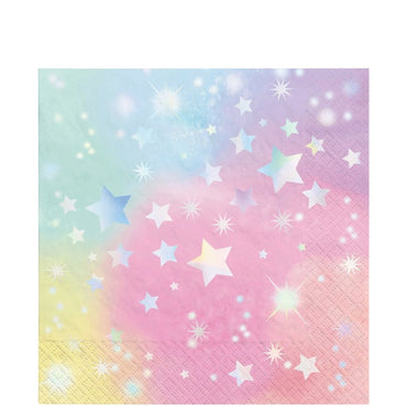 Luminous Birthday Beverage Napkins Hot-Stamped 16pcs