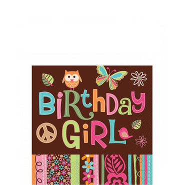 Hippie Chick Birthday Beverage Tissues 16pcs Printed Tableware - Party Centre
