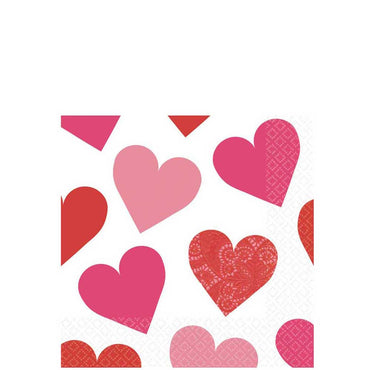 Key To Your Heart  Beverage Tissues 16pcs Printed Tableware - Party Centre