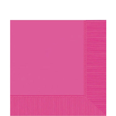 Bright Pink Lunch Tissues 20pcs Solid Tableware - Party Centre