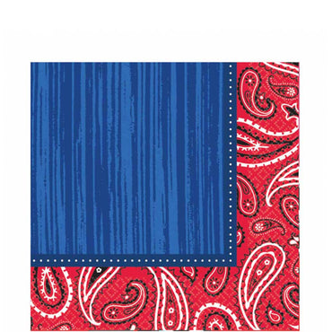 Bandana & Blue Jeans Lunch Tissues 16pcs Printed Tableware - Party Centre