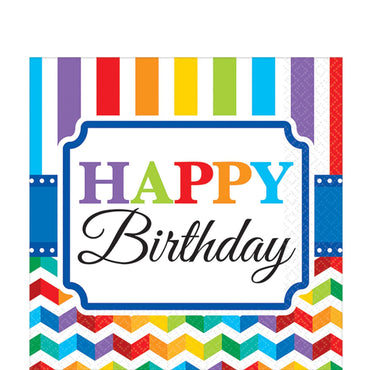Bright Birthday Lunch Tissues 16pcs Printed Tableware - Party Centre