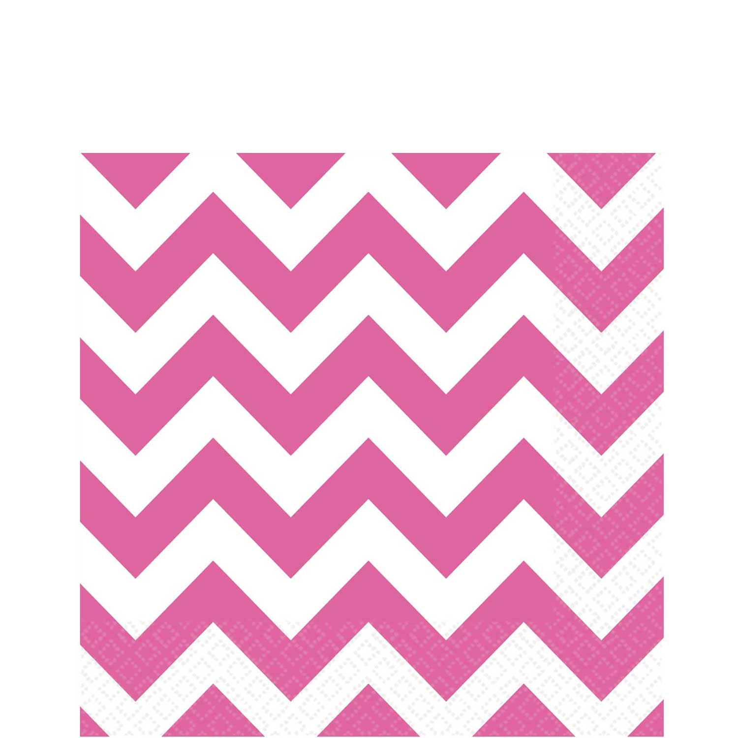 Bright Pink Chevron Lunch Tissues 16pcs Printed Tableware - Party Centre