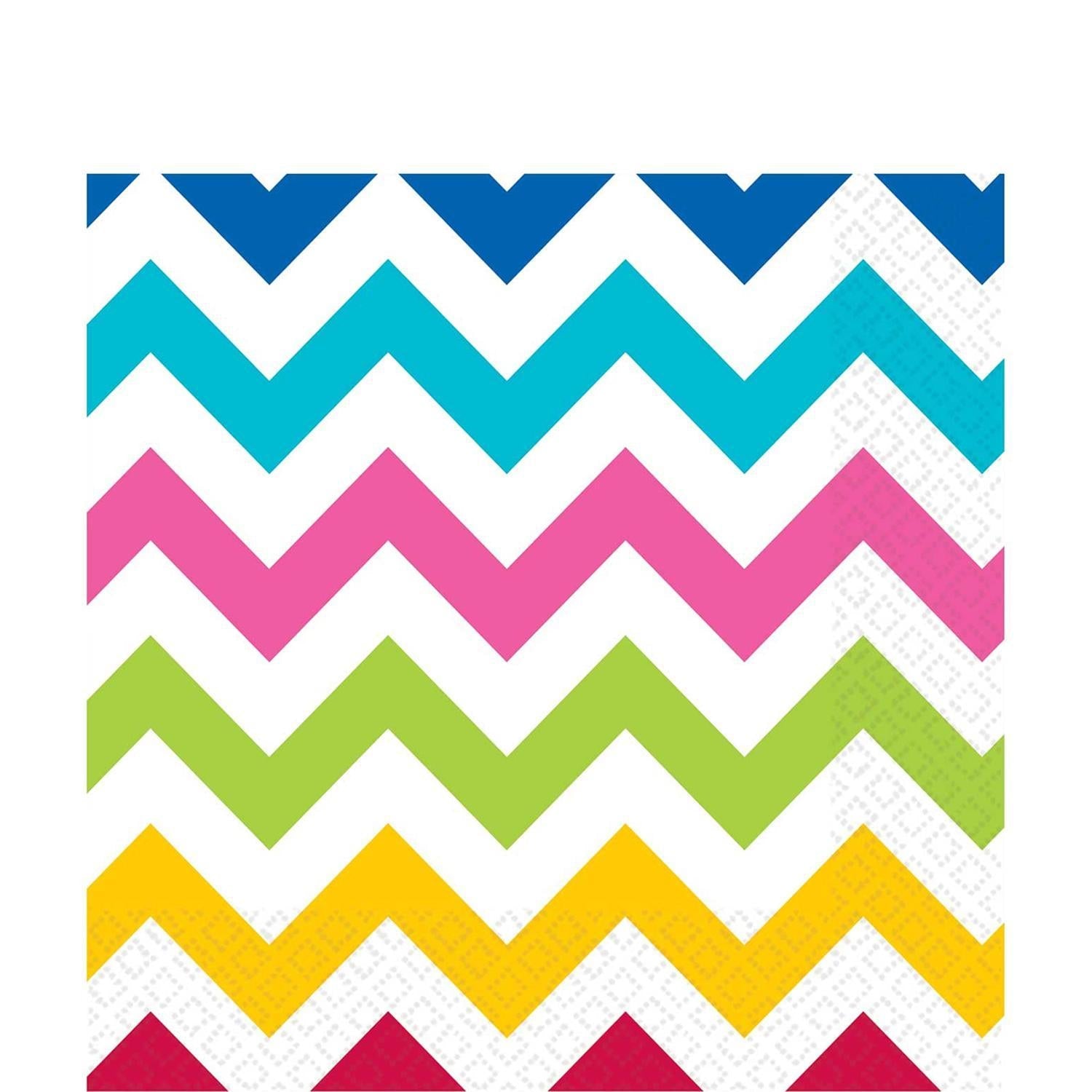 Rainbow Chevron Lunch Tissues 16pcs Printed Tableware - Party Centre
