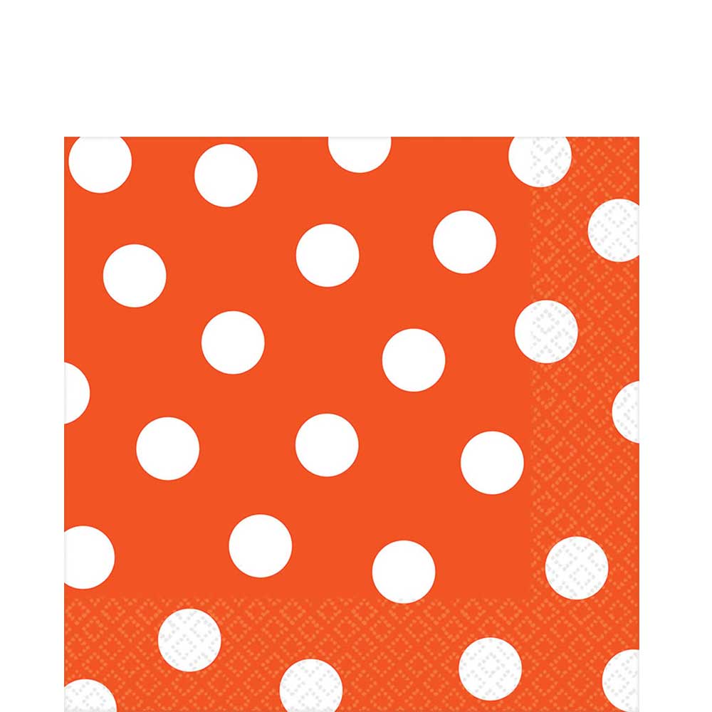 Orange Peel Dots Lunch Tissues 16pcs Printed Tableware - Party Centre