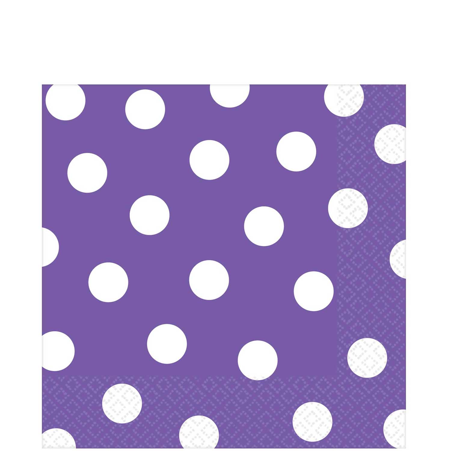 New Purple Dots Lunch Tissues 16pcs Printed Tableware - Party Centre