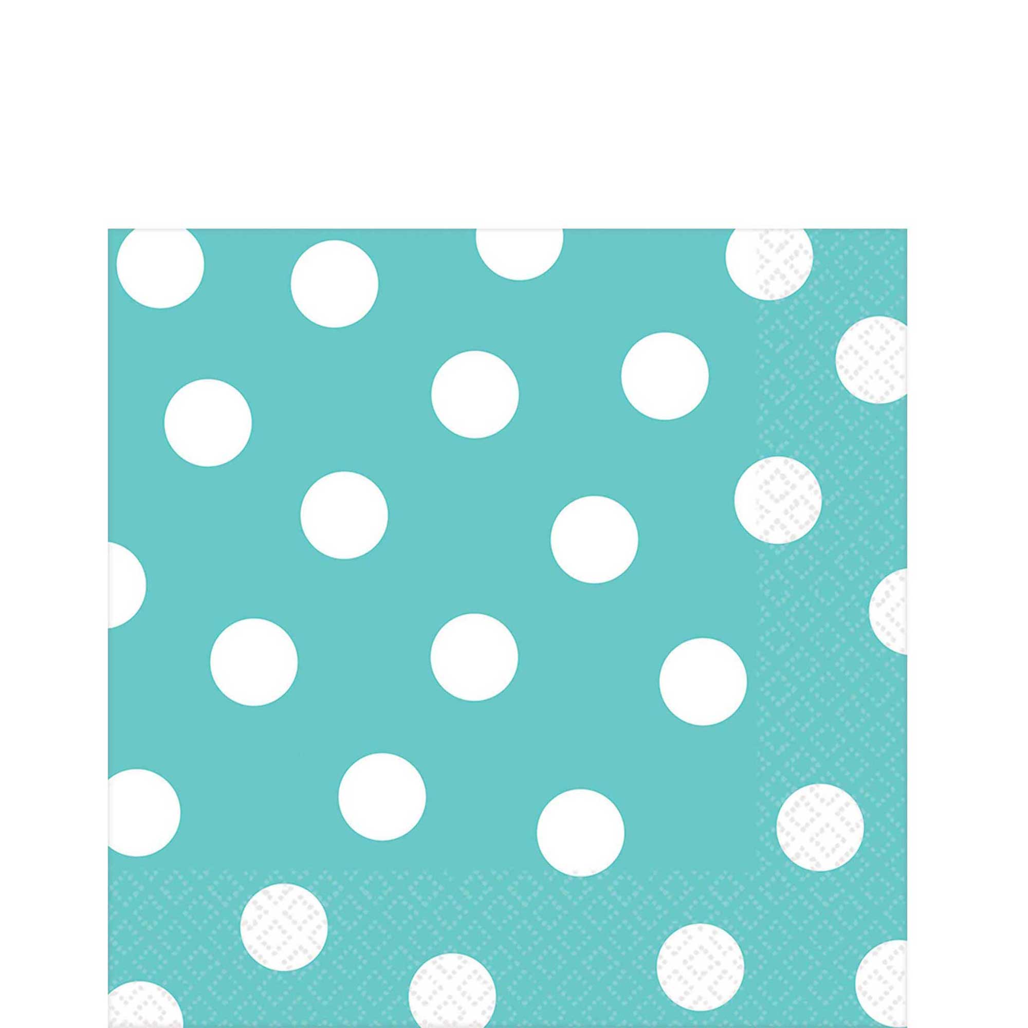 Robins Egg Blue Dots Lunch Tissues 16pcs Printed Tableware - Party Centre