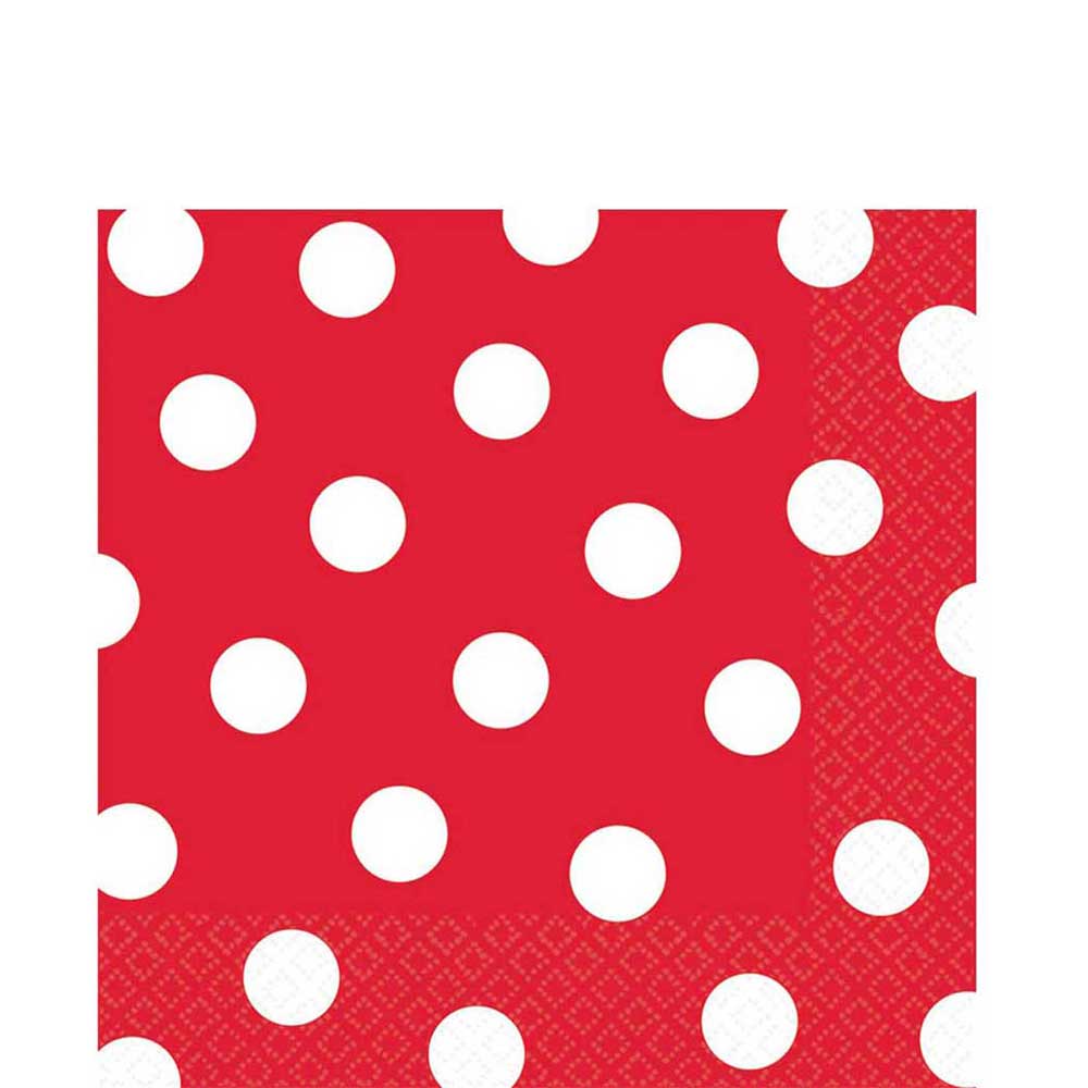 Apple Red Dots Lunch Tissues 16pcs Printed Tableware - Party Centre