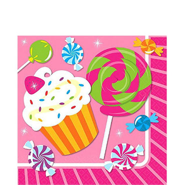 Sweet Shop Lunch Tissues 16pcs Printed Tableware - Party Centre