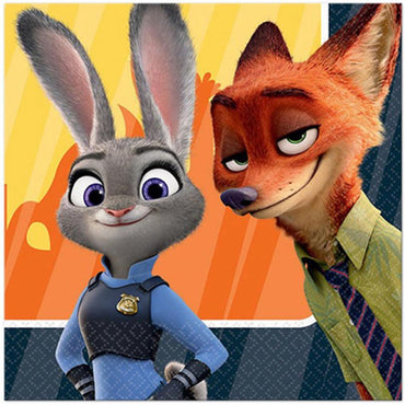 Zootopia Lunch Tissues 16pcs Printed Tableware - Party Centre