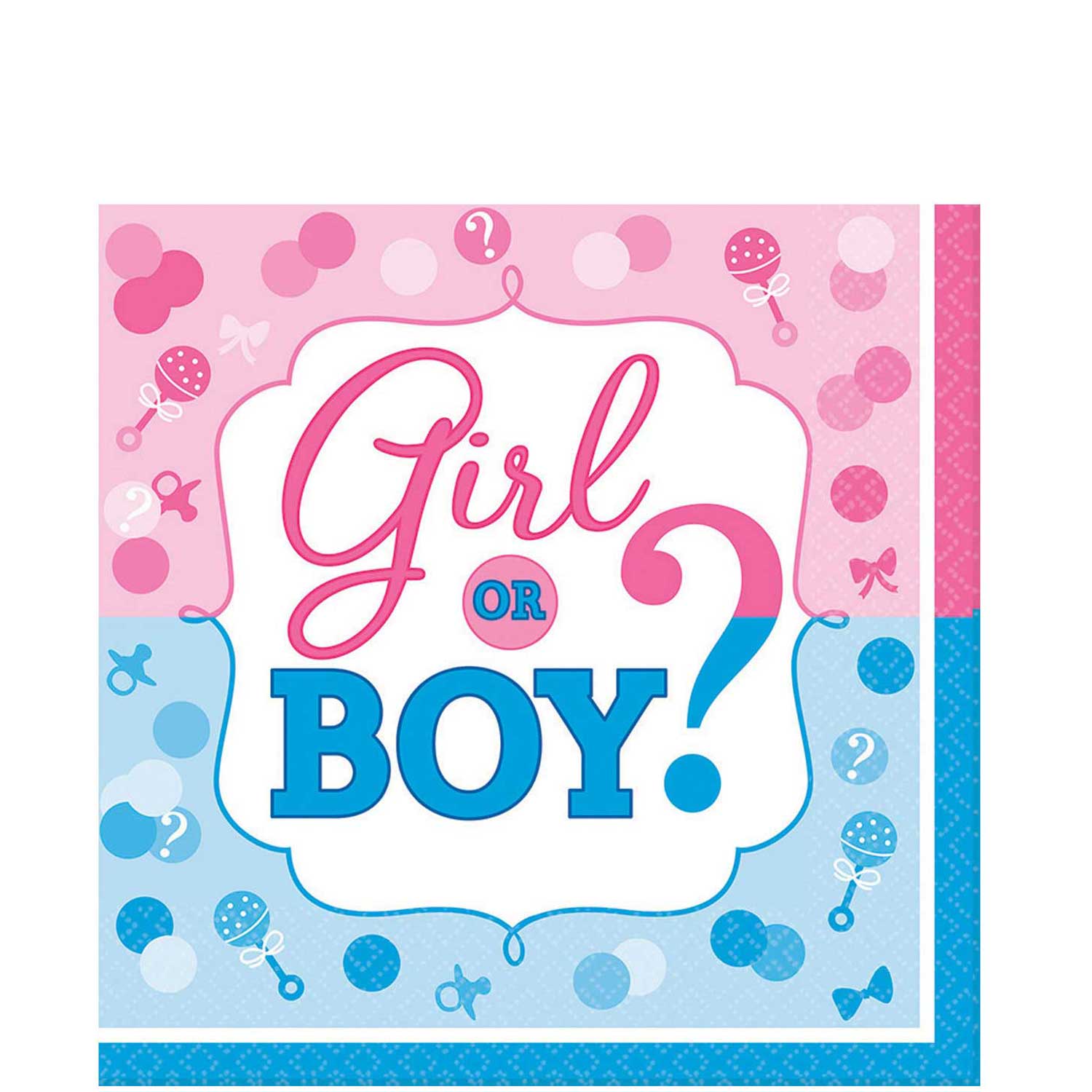 Girl Or Boy? Lunch Tissues 16pcs Printed Tableware - Party Centre