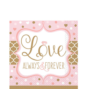 Sparkling Wedding Lunch Tissues 16pcs Printed Tableware - Party Centre