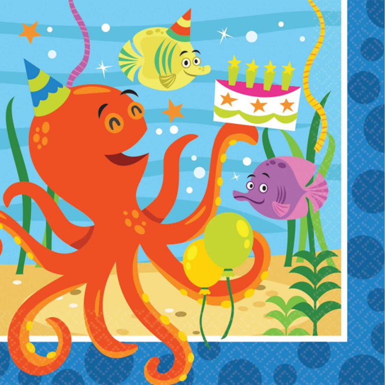 Ocean Buddies Lunch Tissues 16pcs Printed Tableware - Party Centre