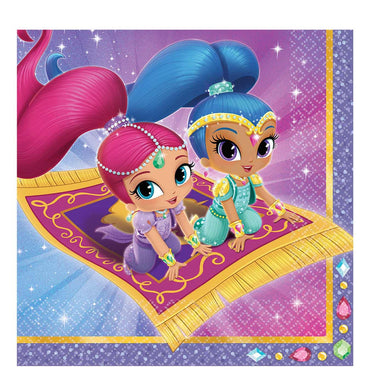 Shimmer and Shine Lunch Tissues 16pcs Printed Tableware - Party Centre