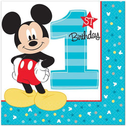 Mickey Fun Basic 57 Pieces Tableware Party Supplies for 8 Guests