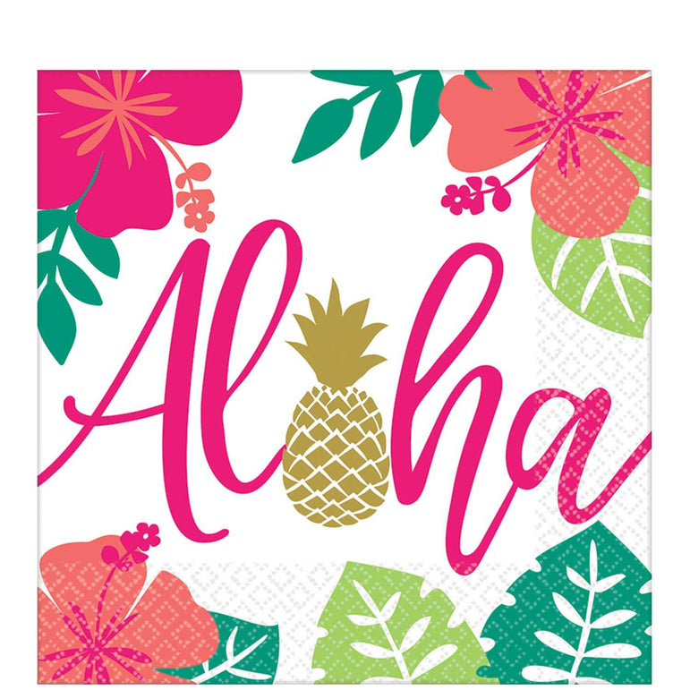 You Had Me At Aloha Lunch Tissues 16pcs Printed Tableware - Party Centre
