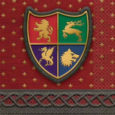 Medieval Lunch Tissues 16pcs Printed Tableware - Party Centre