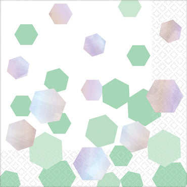 Shimmering Party Iridescent Lunch Tissues 16pcs Printed Tableware - Party Centre
